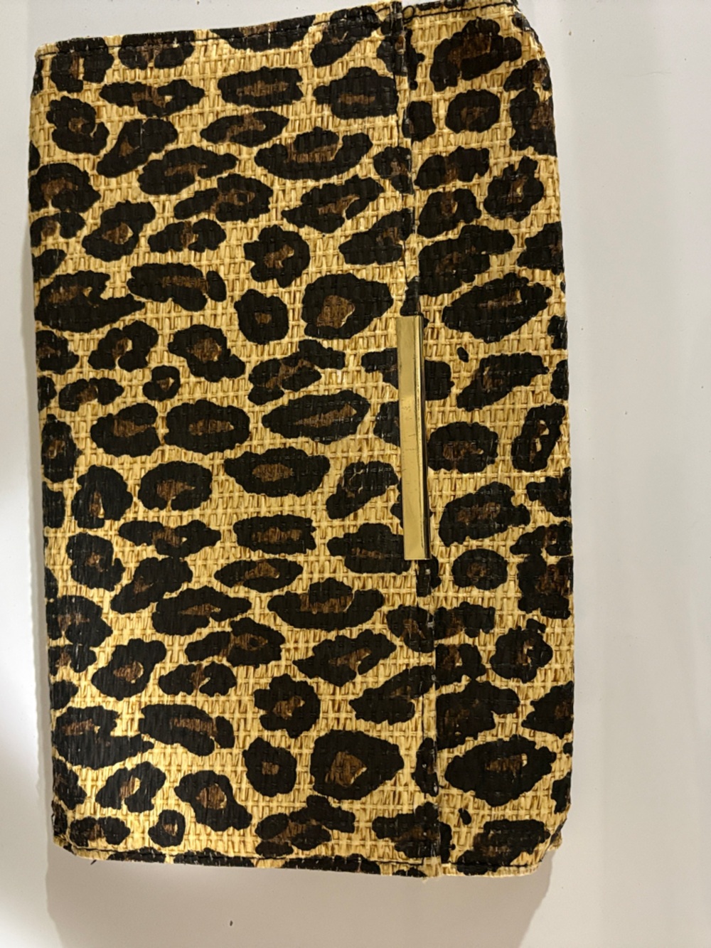 H&M Leopard Print Foldover Clutch in Gold and Black